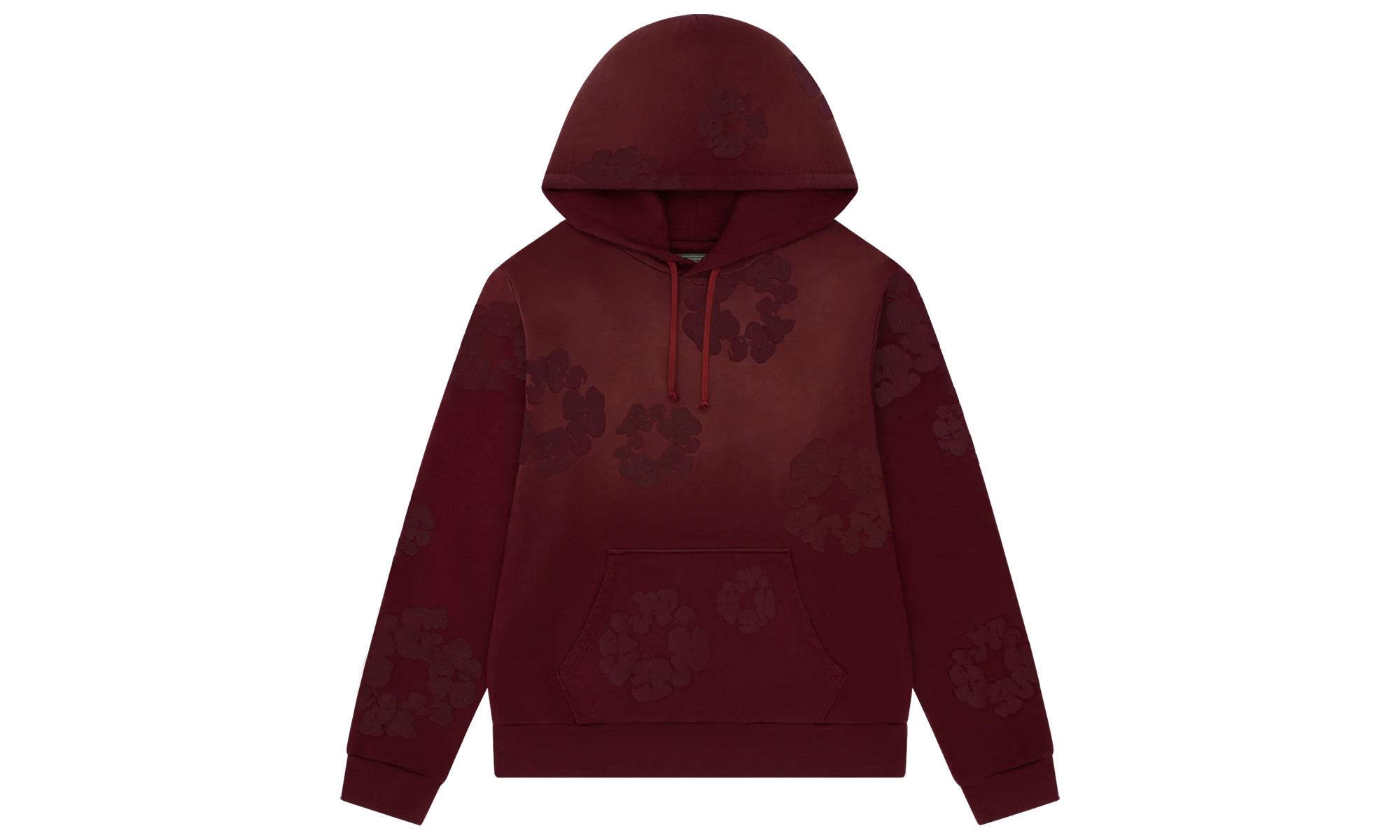 Faded Mono Cotton Wreath Hoodie "Beet Root" DT248