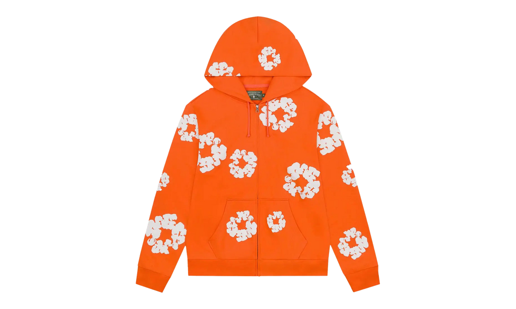 Cotton Wreath Zip Hoodie "Orange" DT452
