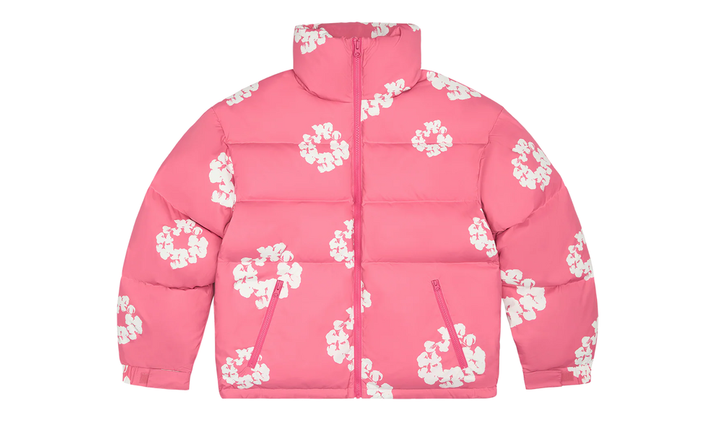 Cotton Wreath Puffer Down Jacket "Pink" DT336