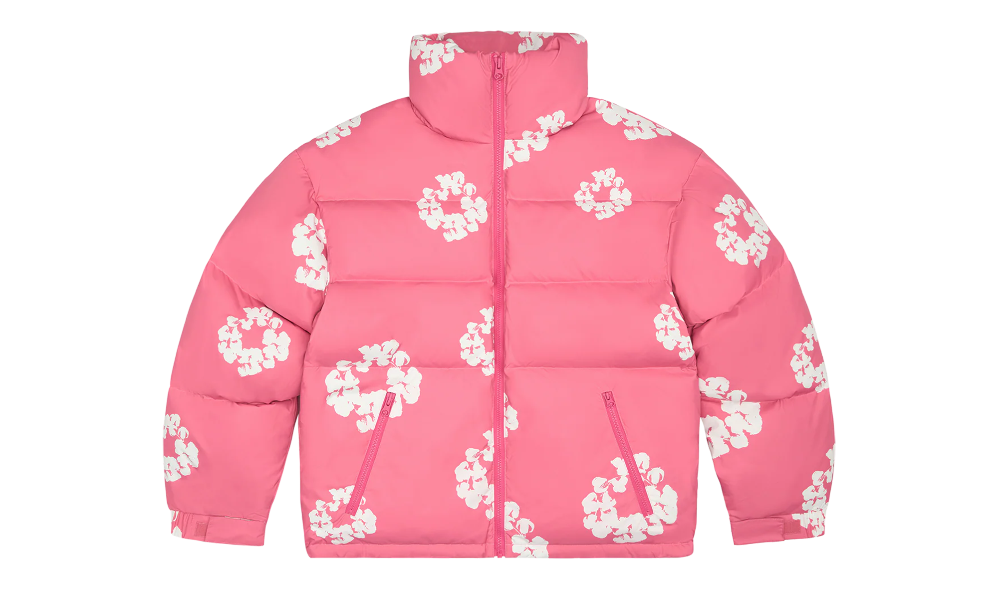 Cotton Wreath Puffer Down Jacket "Pink" DT336