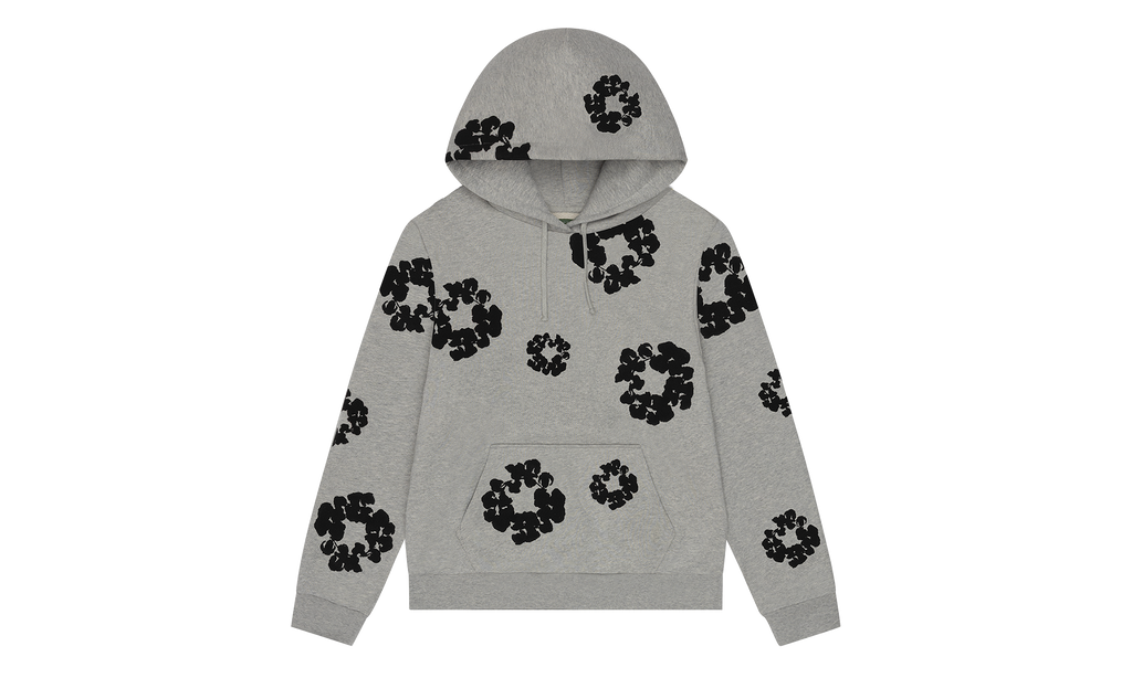 Black Cotton Wreath Hoodie "Grey" DT352
