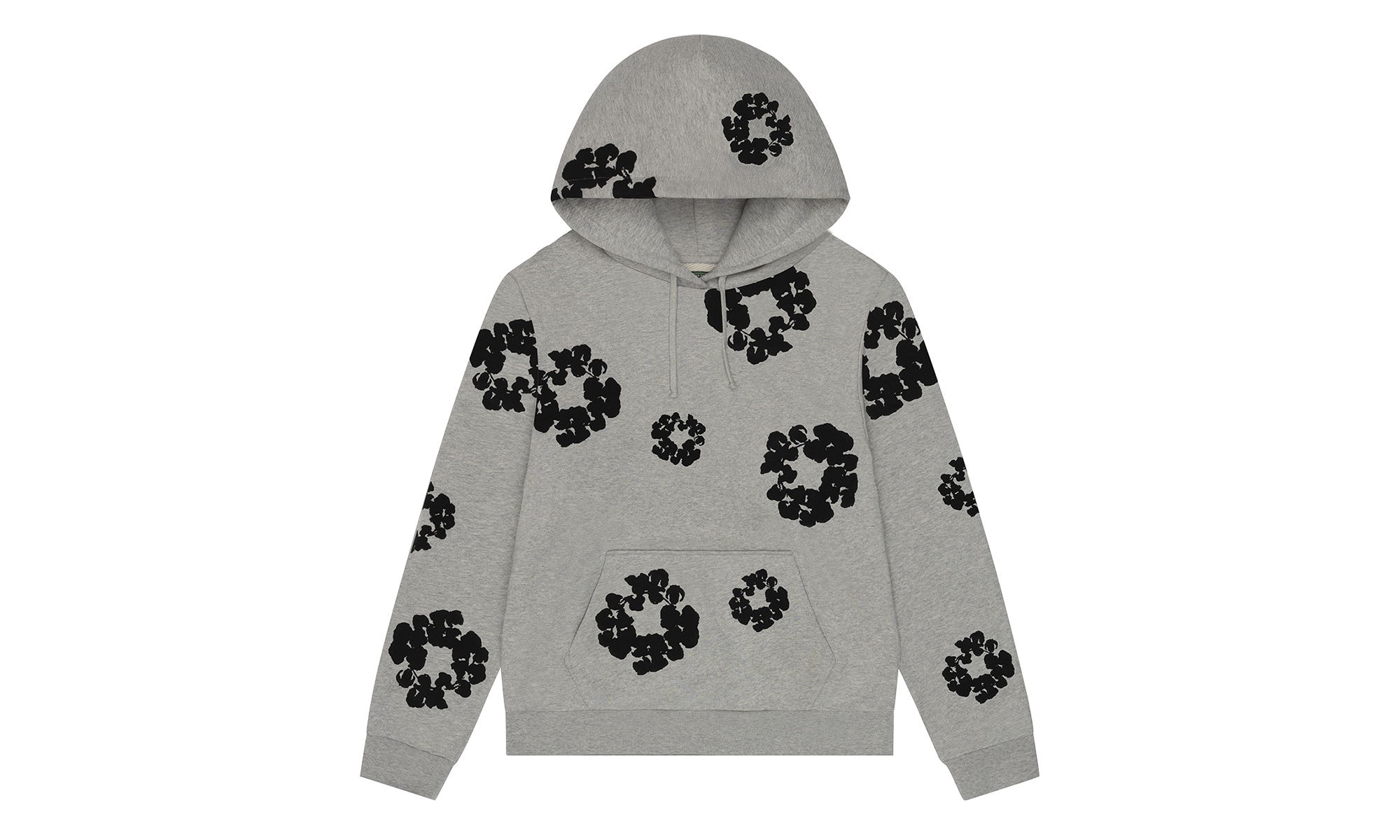 Black Cotton Wreath Hoodie "Grey" DT352