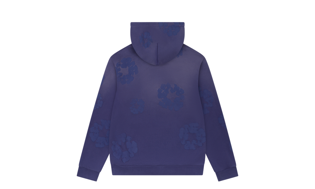 Mono Cotton Wreath Hoodie "Washed Blue" DT104