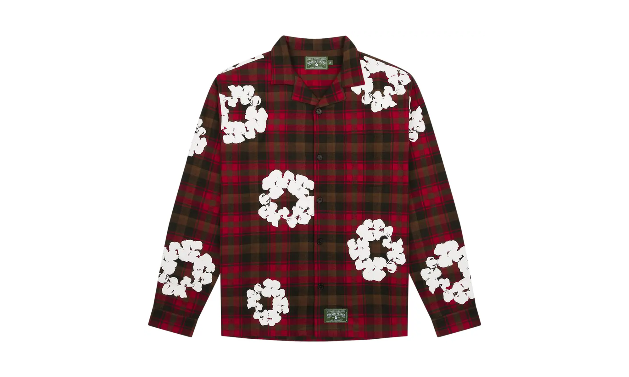 Cotton Wreath Pajama Shirt "Red" DT183