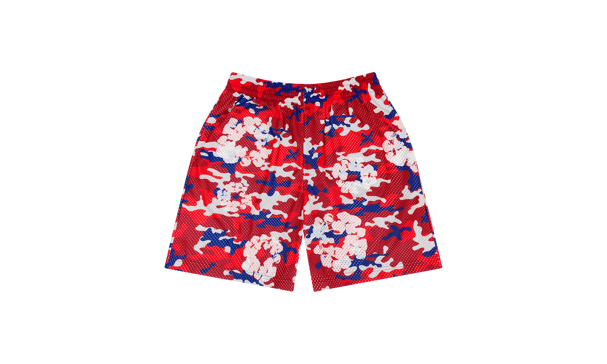 Camo Cotton Wreath Mesh Shorts "Red" DT175