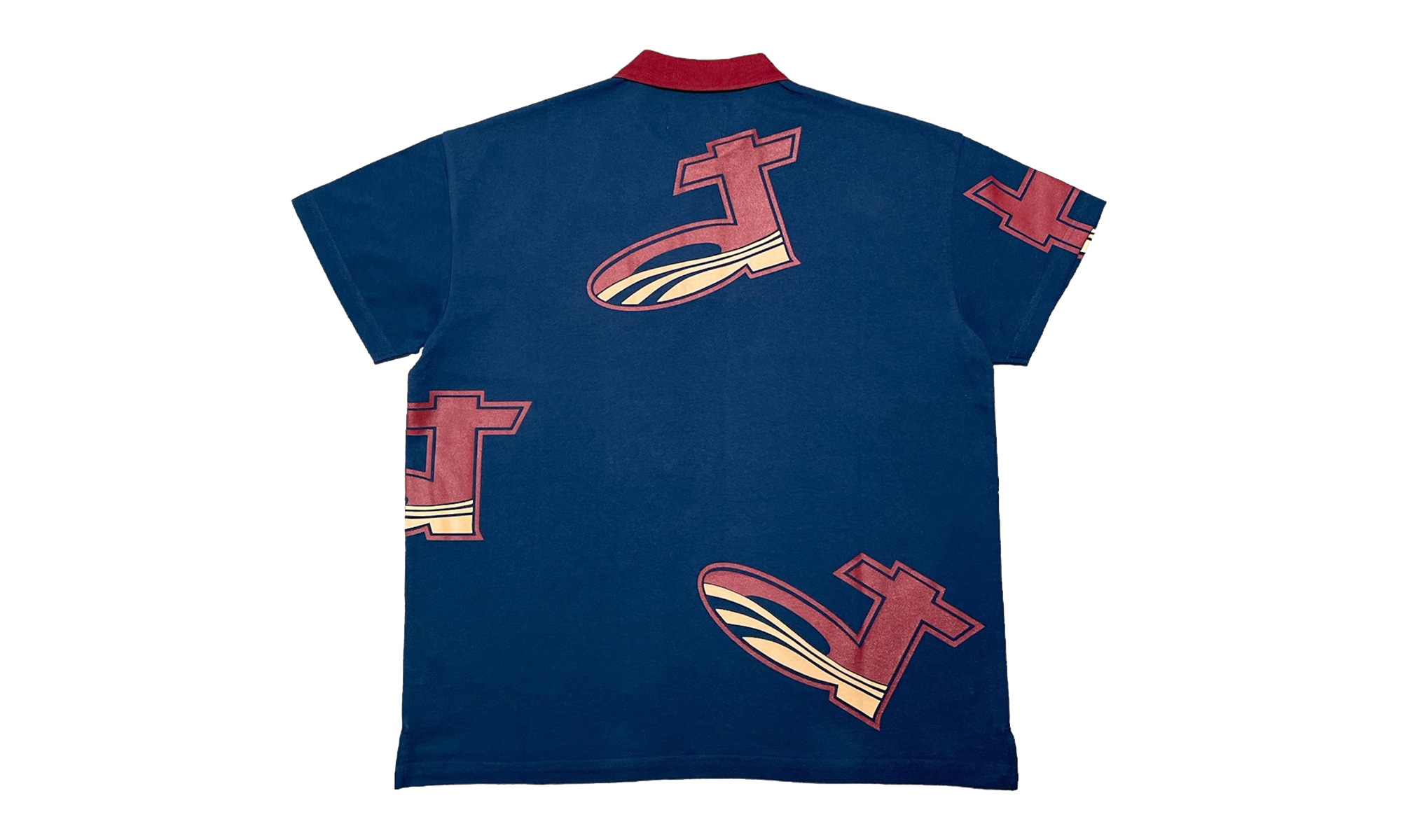 DT Pique Logo Short Sleeve Polo Shirt "Navy Blue / Red / Tan" DT601