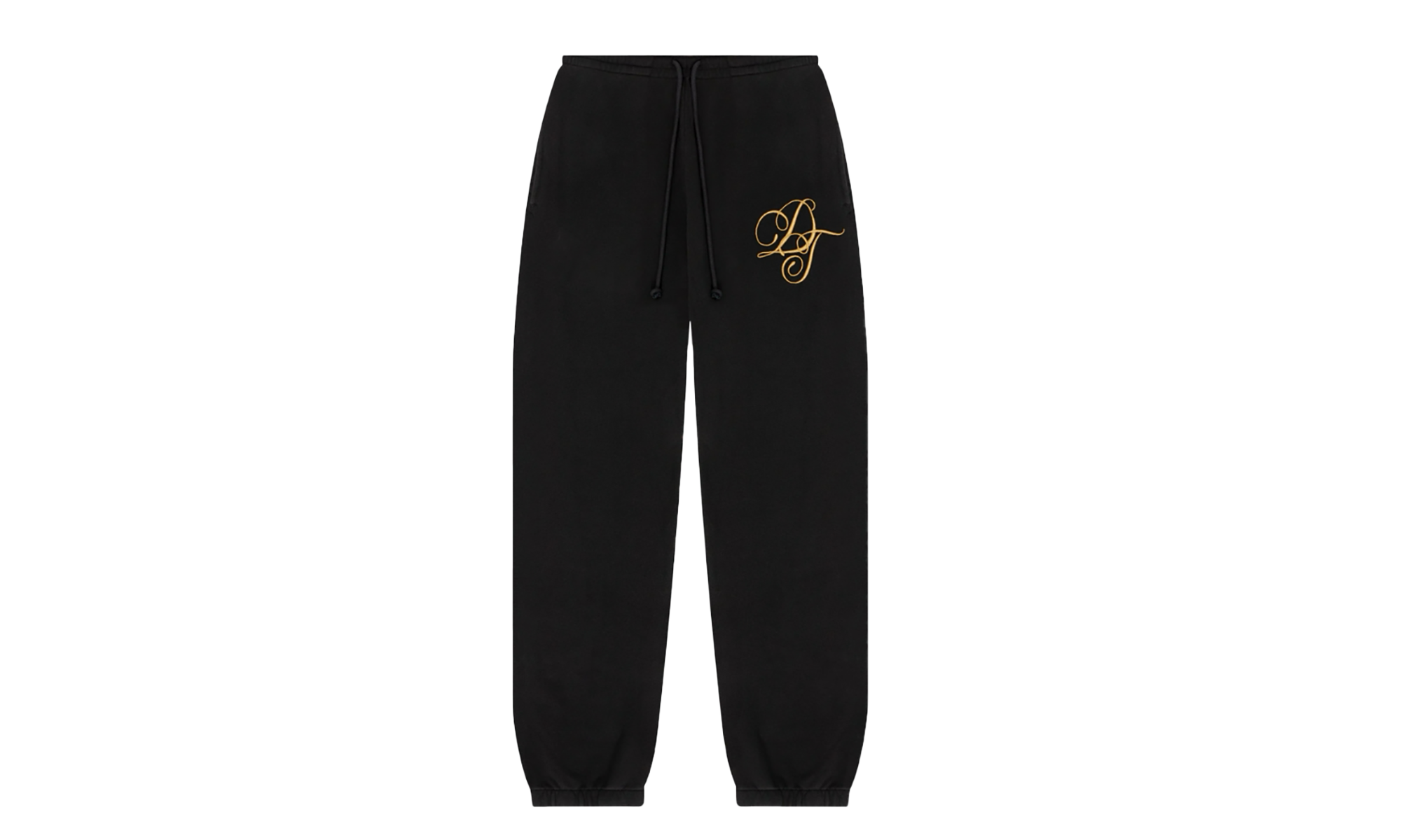 Metallic Gold Script Sweatpants "Black" DT283