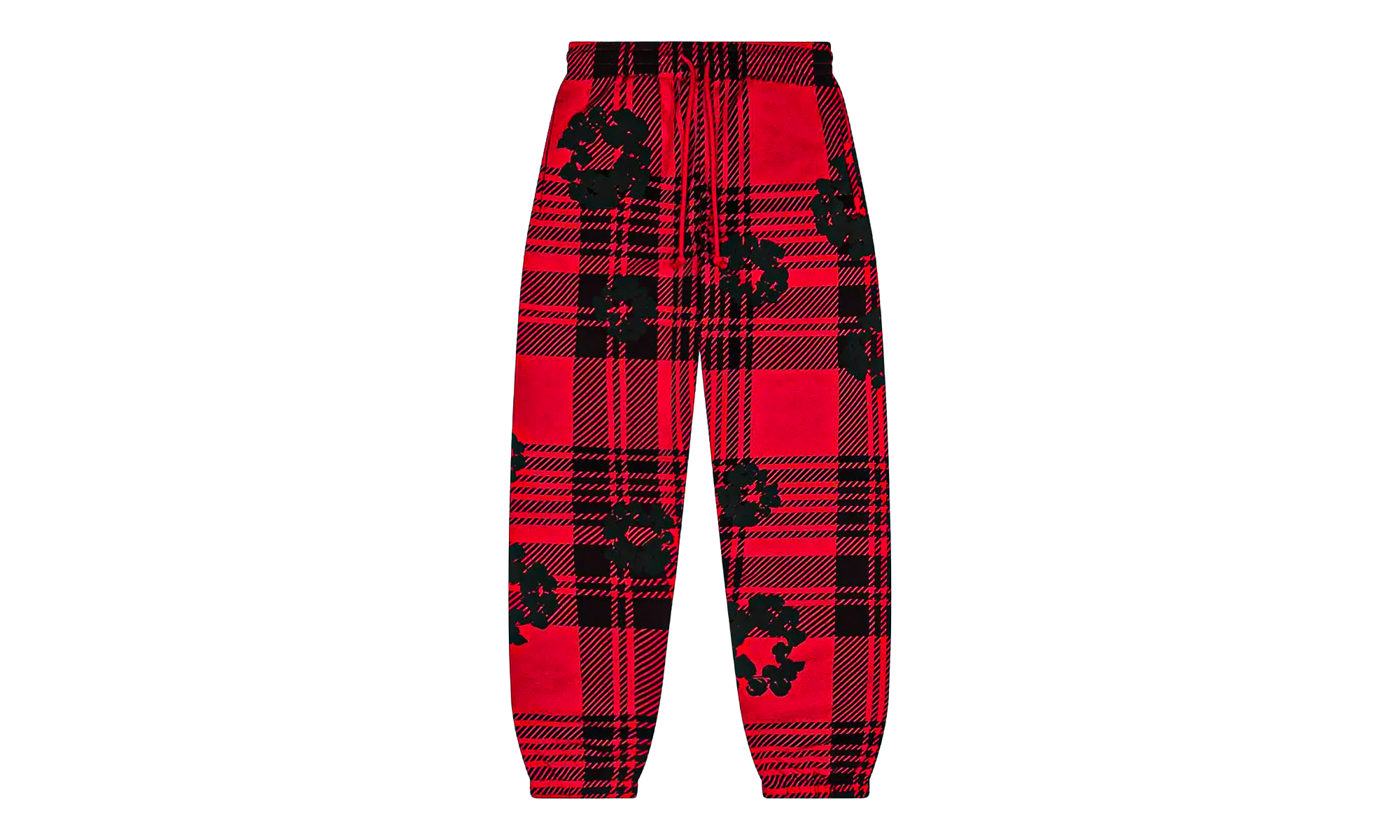 Plaid Cotton Wreath Sweatpants "Red" DT387