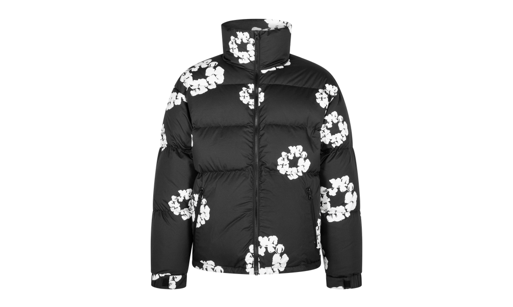 Cotton Wreath Puffer Jacket "Black" DT058
