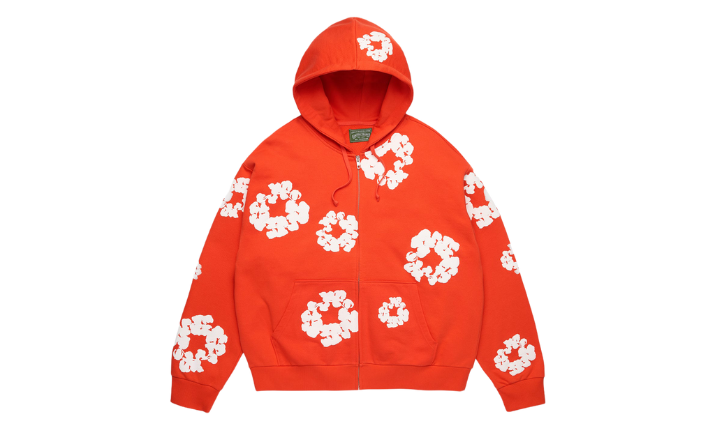 Cotton Wreath Zip Hoodie "Dark Orange" DT620