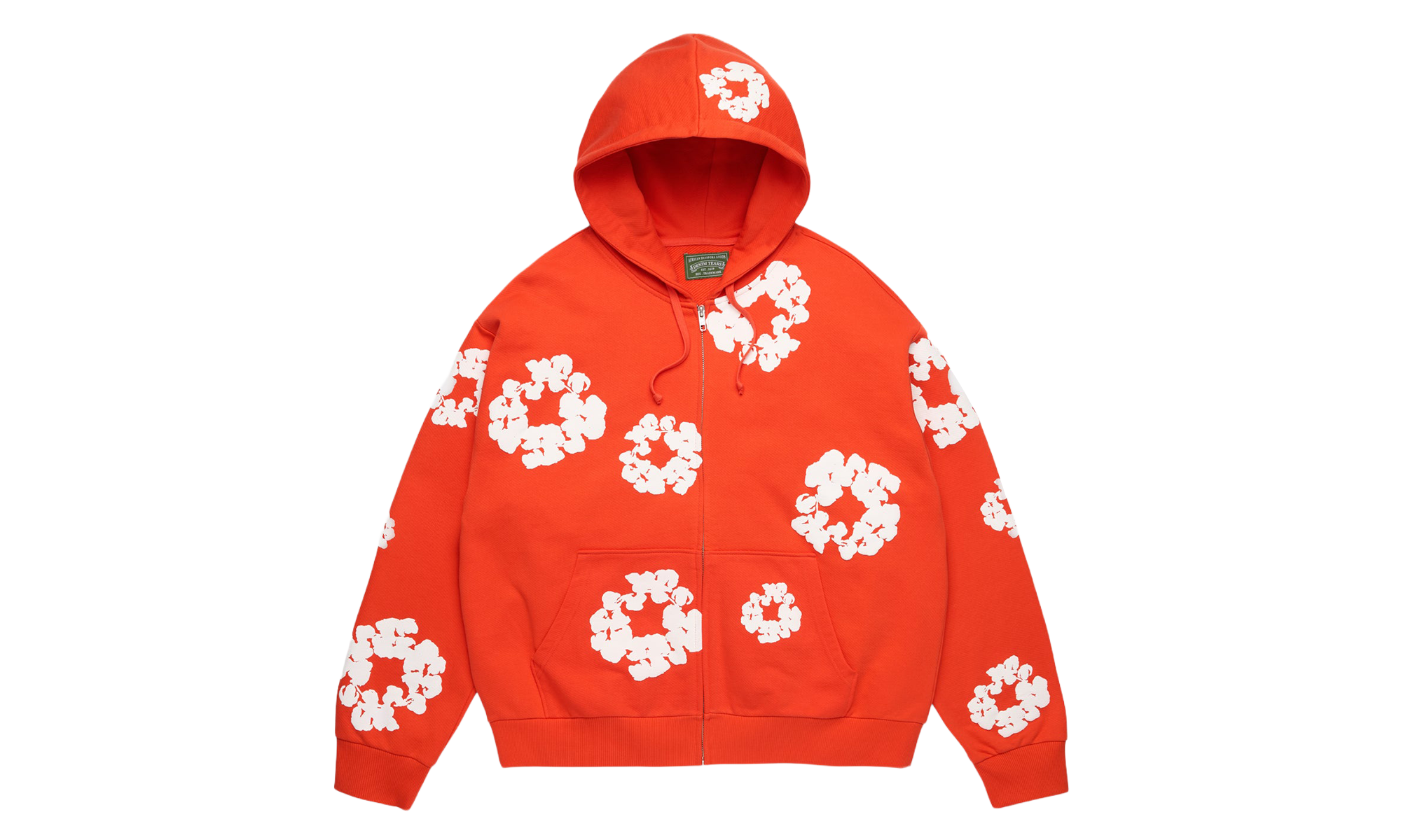 Cotton Wreath Zip Hoodie "Dark Orange" DT620