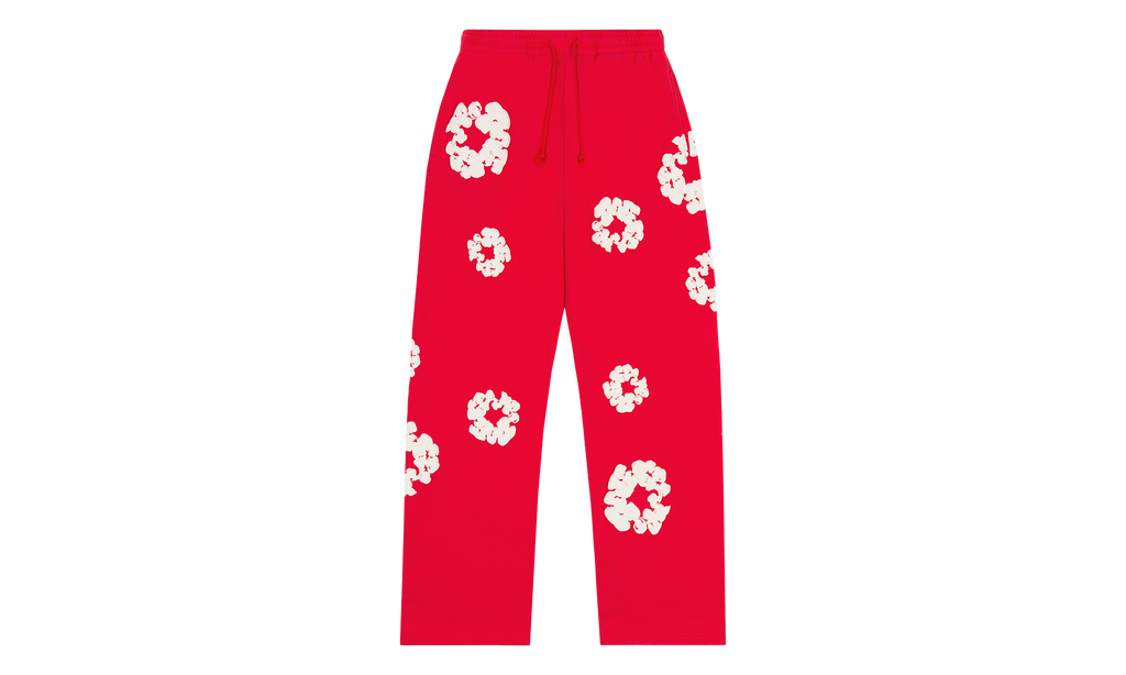 Cotton Wreath Baggy Sweatpants "Red" DT161