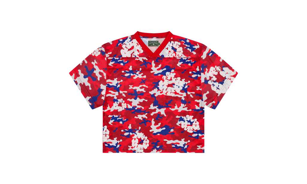 Camo Cotton Wreath Mesh Football Top "Red" DT171