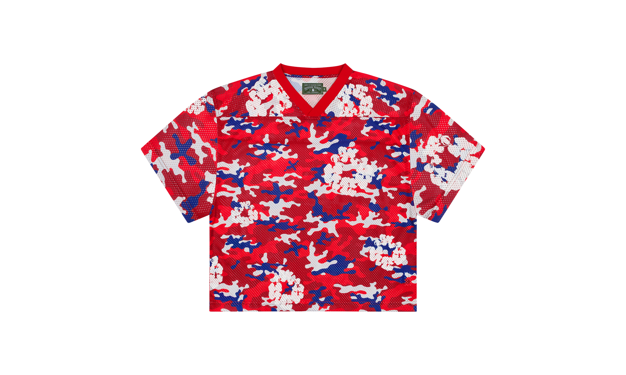 Camo Cotton Wreath Mesh Football Top "Red" DT171
