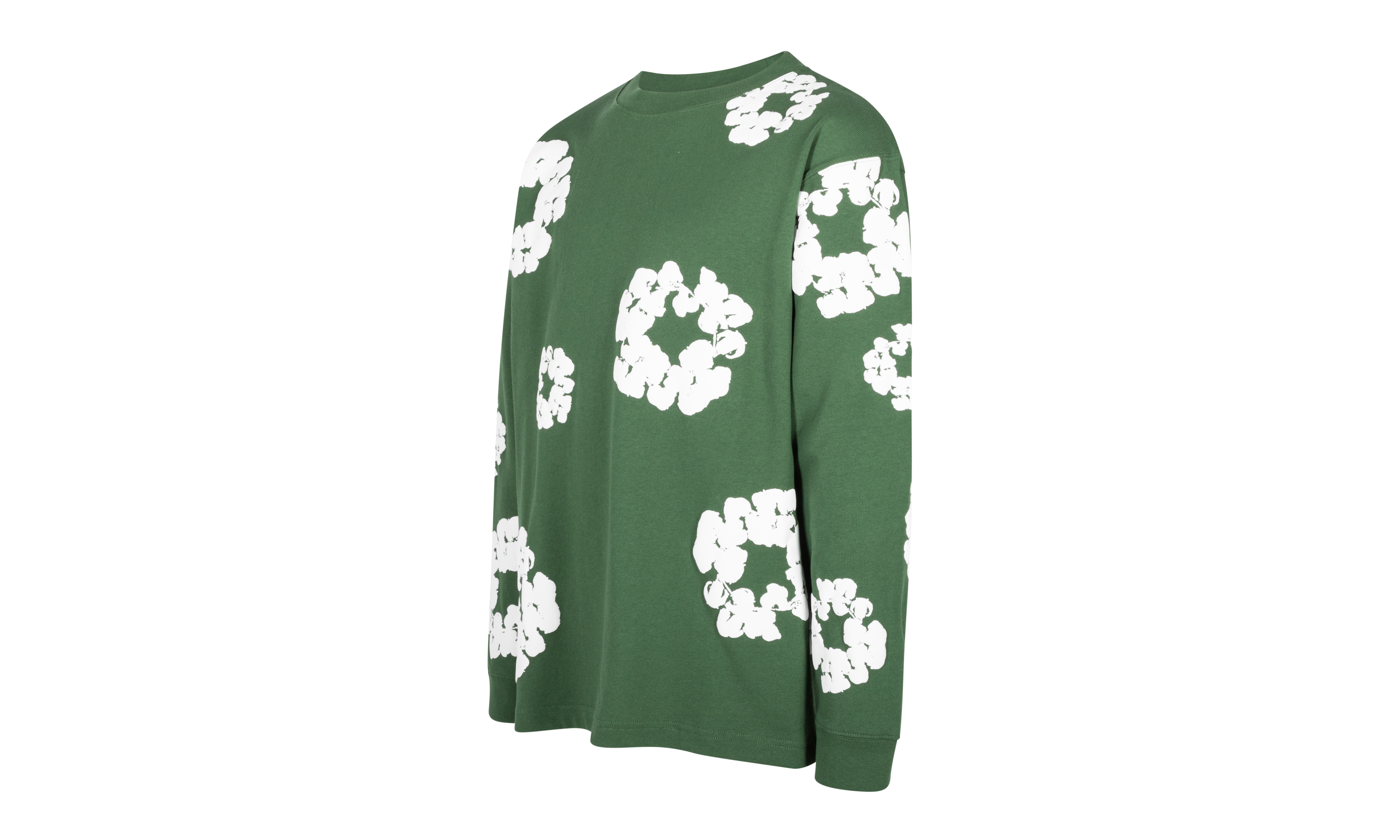 Long Sleeve Cotton Wreath Tee "Green" DT054