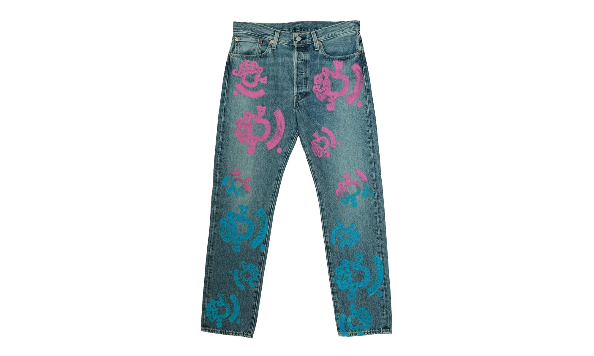 Bstroy Tears 501 Light Wash Jean "Pink / Blue" DT289