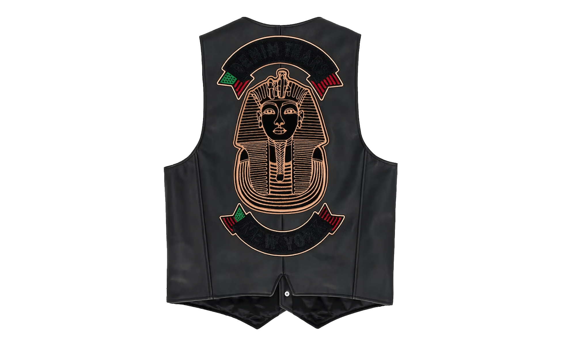 Tracy’s King Tut Patch Leather Vest "Black" DT609