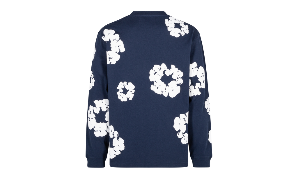 Long Sleeve Cotton Wreath Tee "Navy" DT056