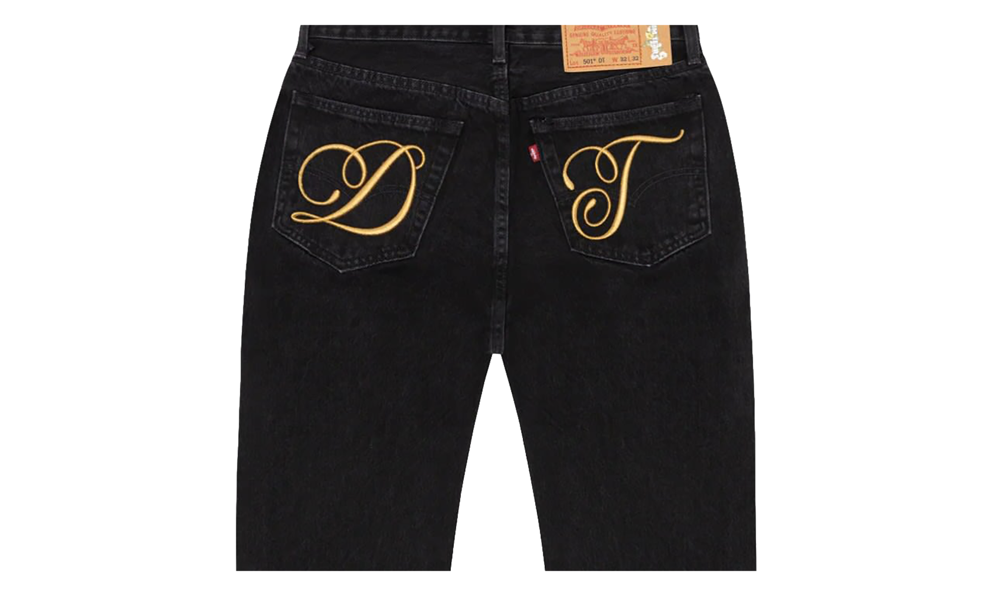 DT Metallic Gold Script 501 Jeans "Black" DT391