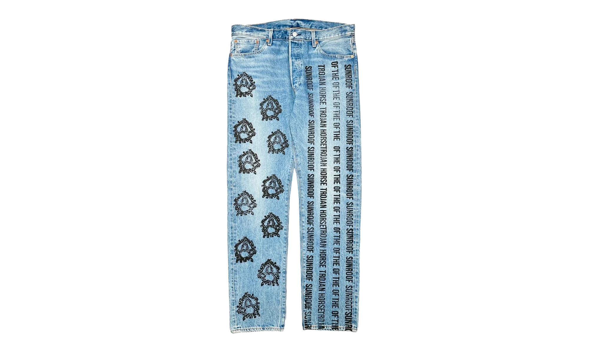 Levi's 501 Virgil Abloh Logo Jeans "Sunroof Of The Horse - Indigo / Black" DT301