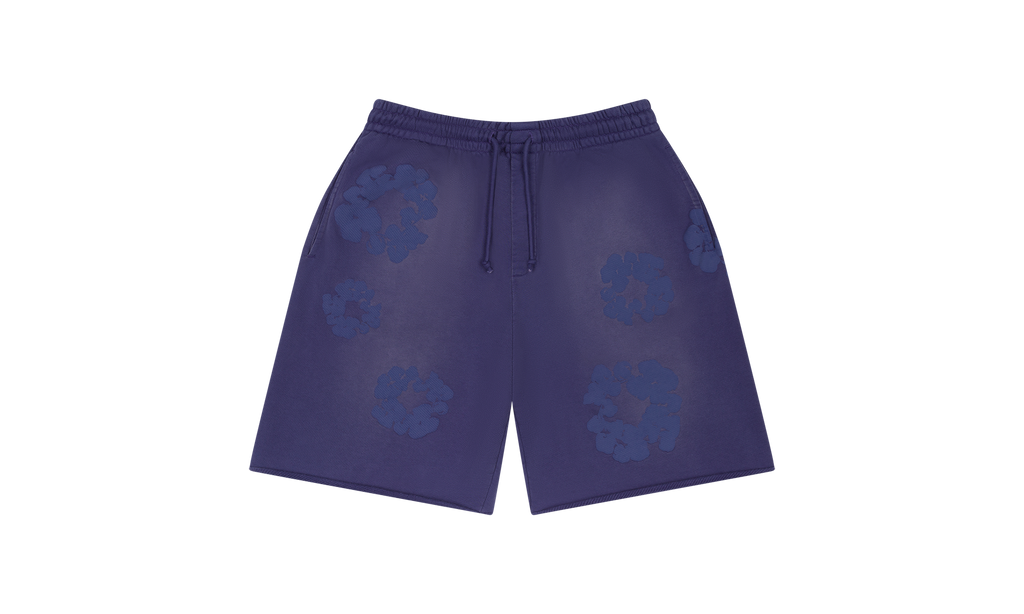 Mono Cotton Wreath Sweat Shorts "Washed Blue" DT106