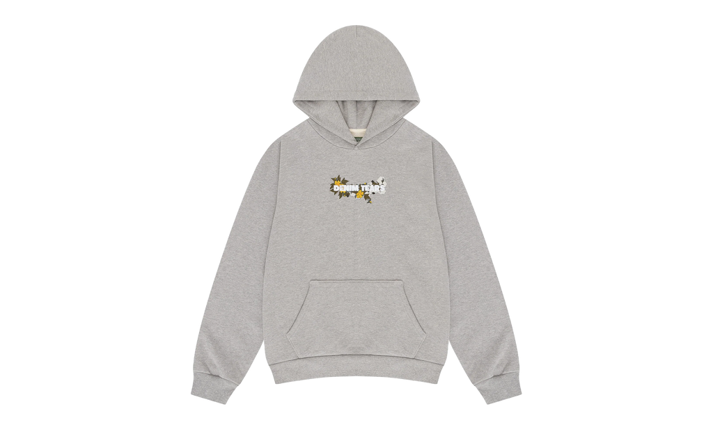 Embroidered Floral Logo Hoodie "Grey" DT350