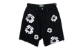 The Cotton Wreath Denim Shorts "Black White" DT401