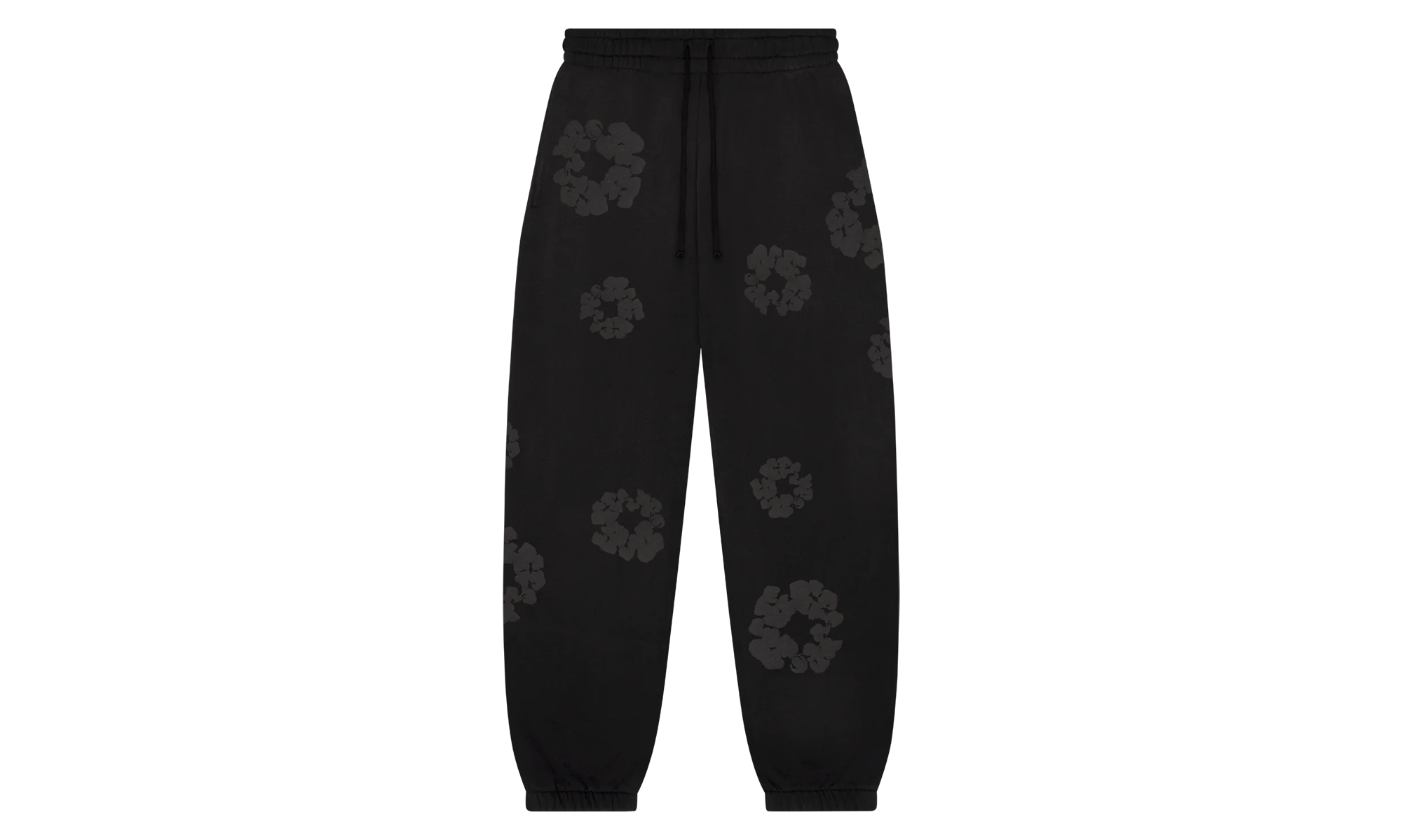 Faded Mono Cotton Wreath Sweatpants "Black" DT247