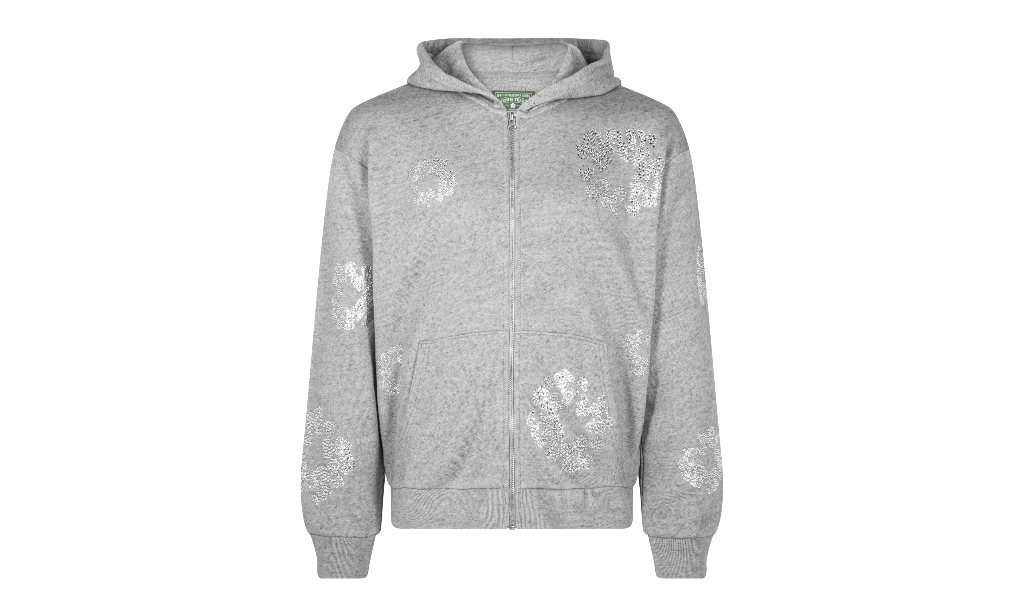 Cashmere Swarovski Cotton Wreath Zip Hoodie "Grey" DT076
