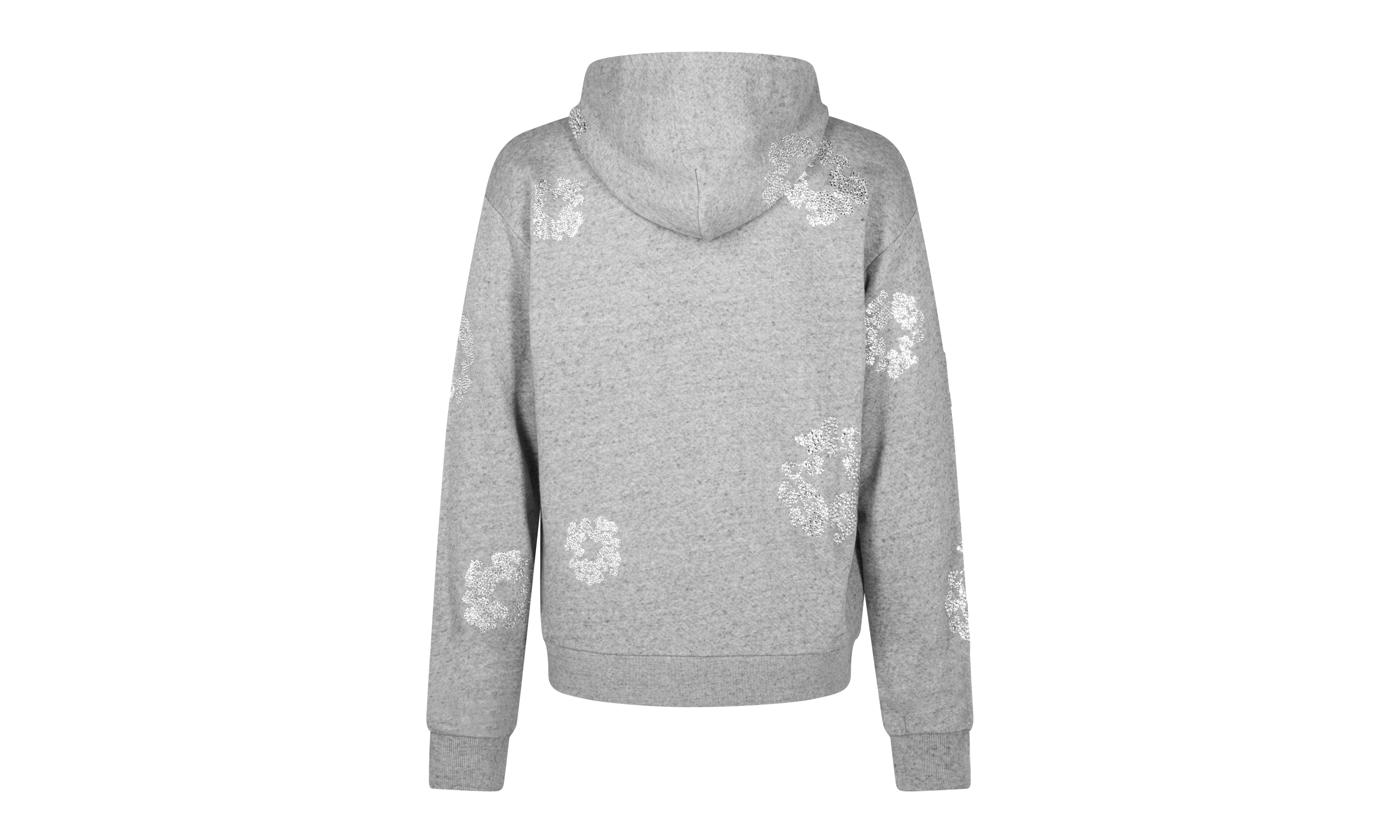 Cashmere Swarovski Cotton Wreath Zip Hoodie "Grey" DT076