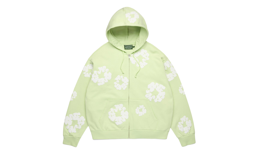 Cotton Wreath Zip Hoodie "Mint" DT616
