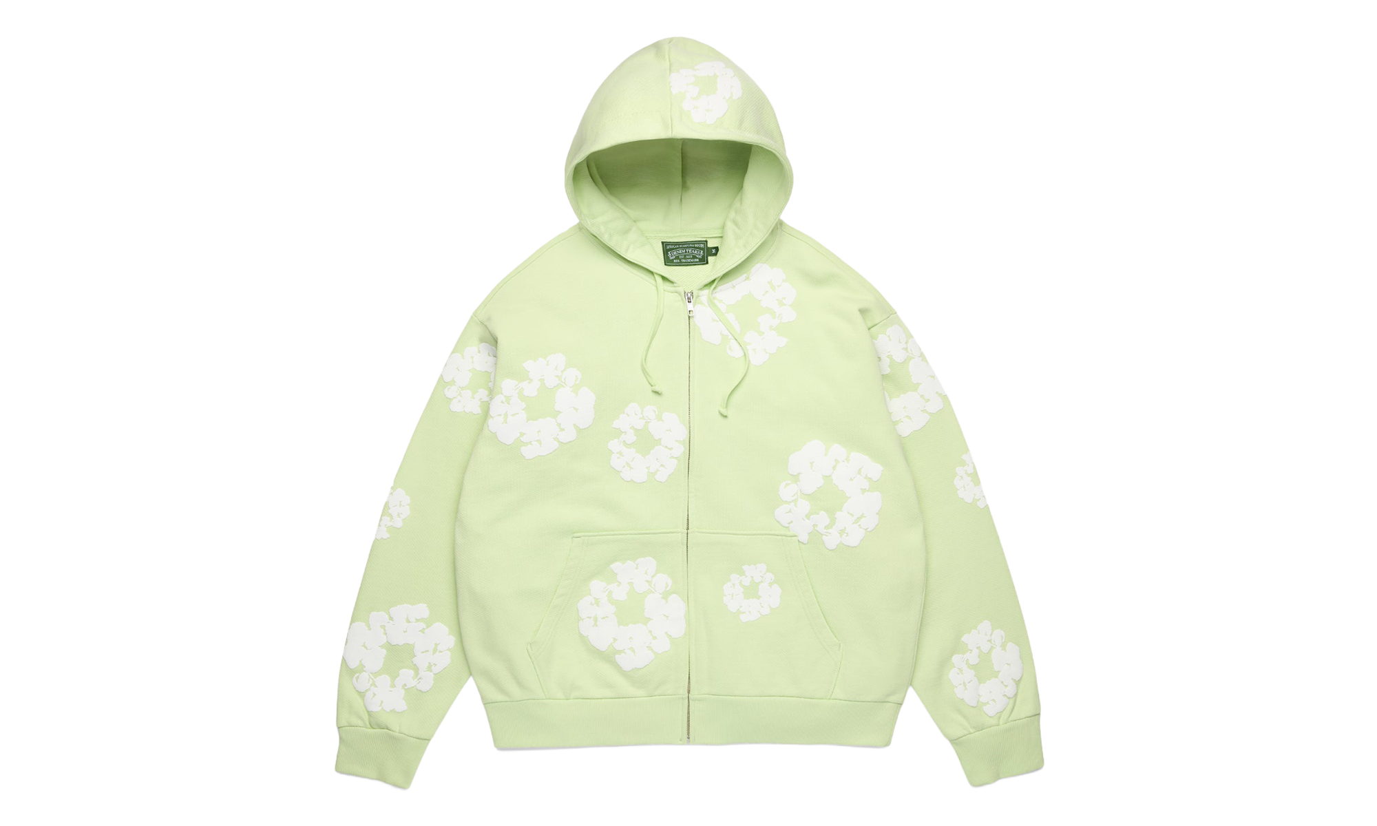 Cotton Wreath Zip Hoodie "Mint" DT616