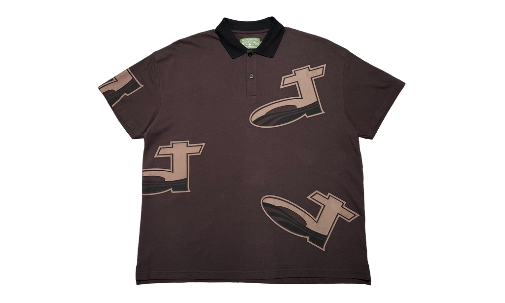DT Pique Logo Short Sleeve Polo Shirt "Brown / Tan" DT602