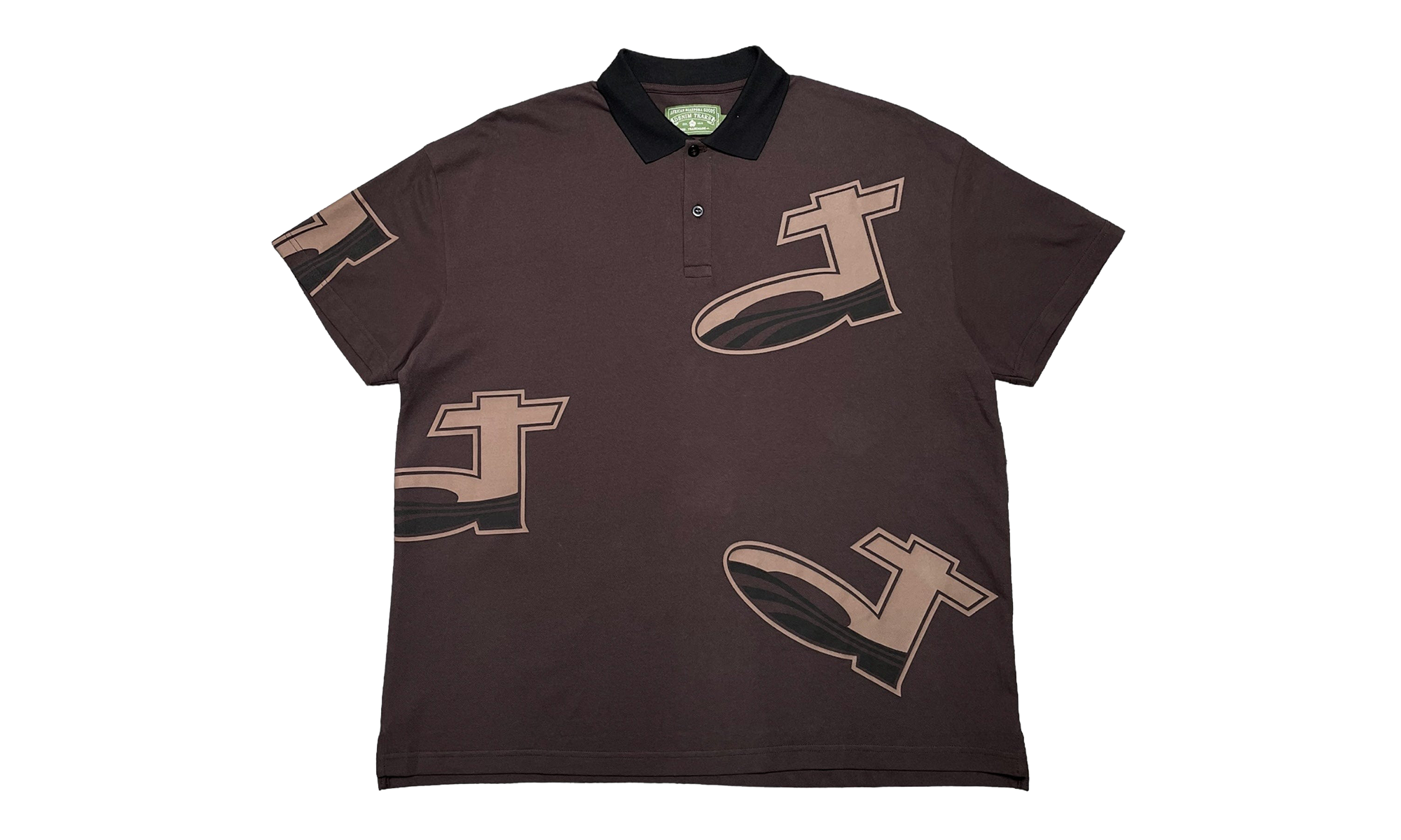 DT Pique Logo Short Sleeve Polo Shirt "Brown / Tan" DT602