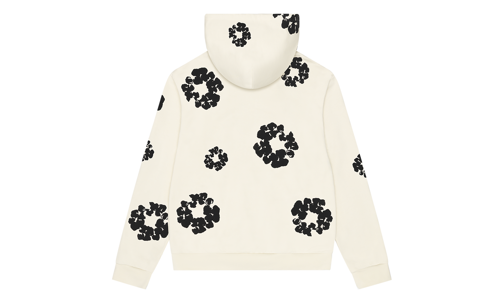 Black Cotton Wreath Hoodie "Oatmeal" DT353
